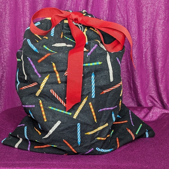 Large Birthday Candle Reusable Fabric Gift Bag - Picture 1 of 5